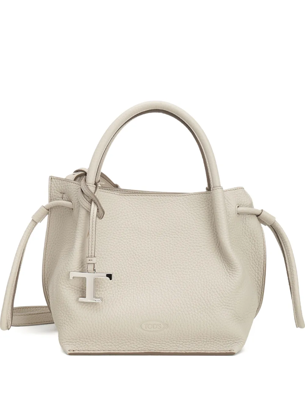 Tod's Leather Bucket Bag In Neutral