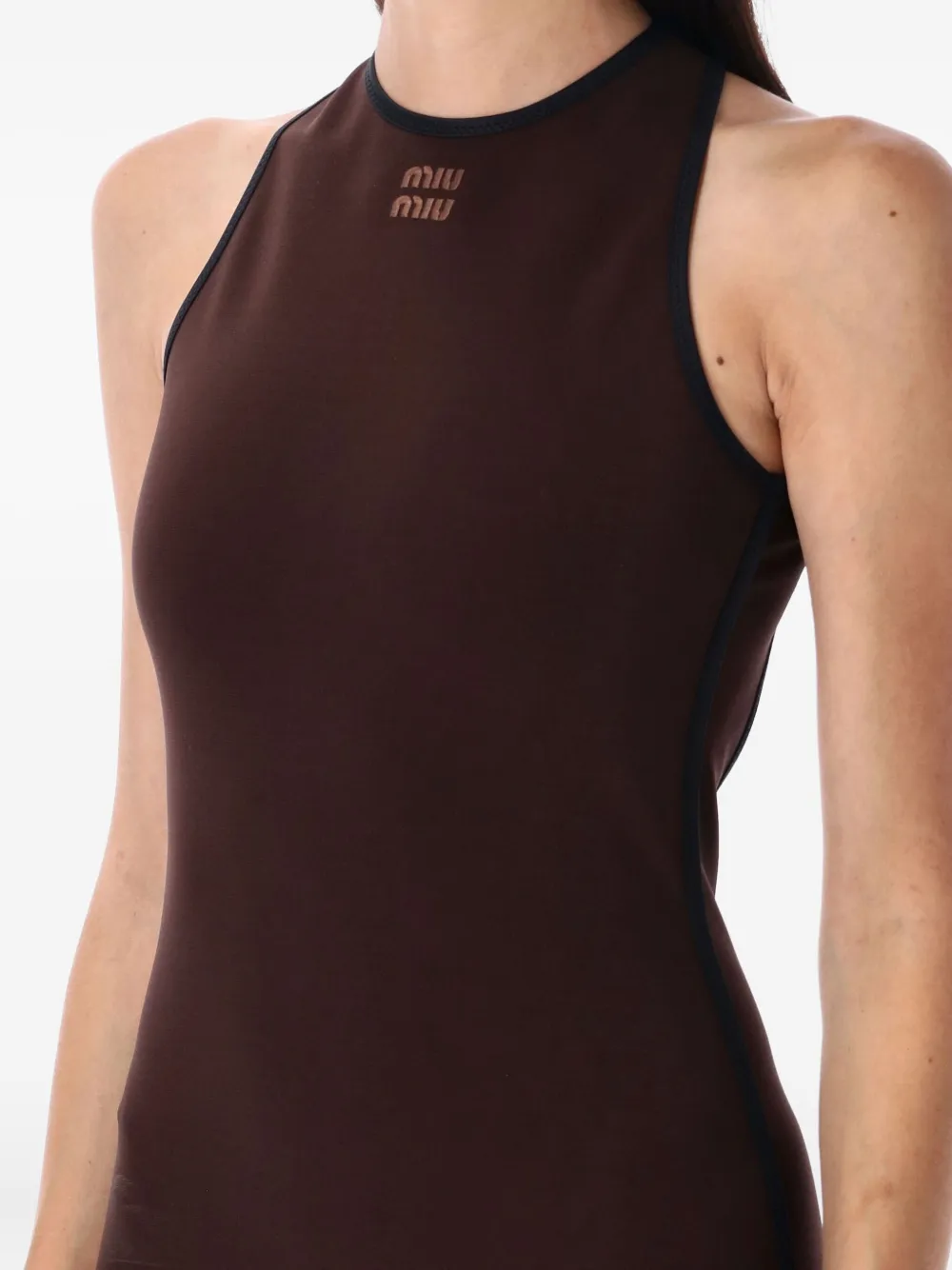 Miu cross-back sleeveless dress Bruin