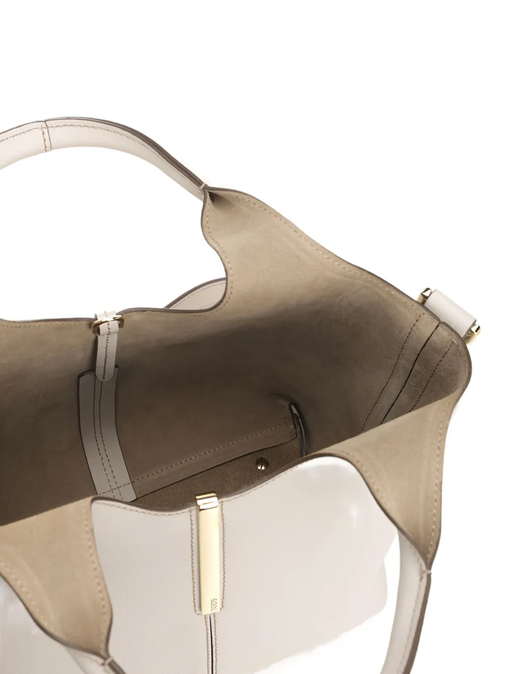 Tod's Mini Top-handle Leather Cross Body Bag In Neutral