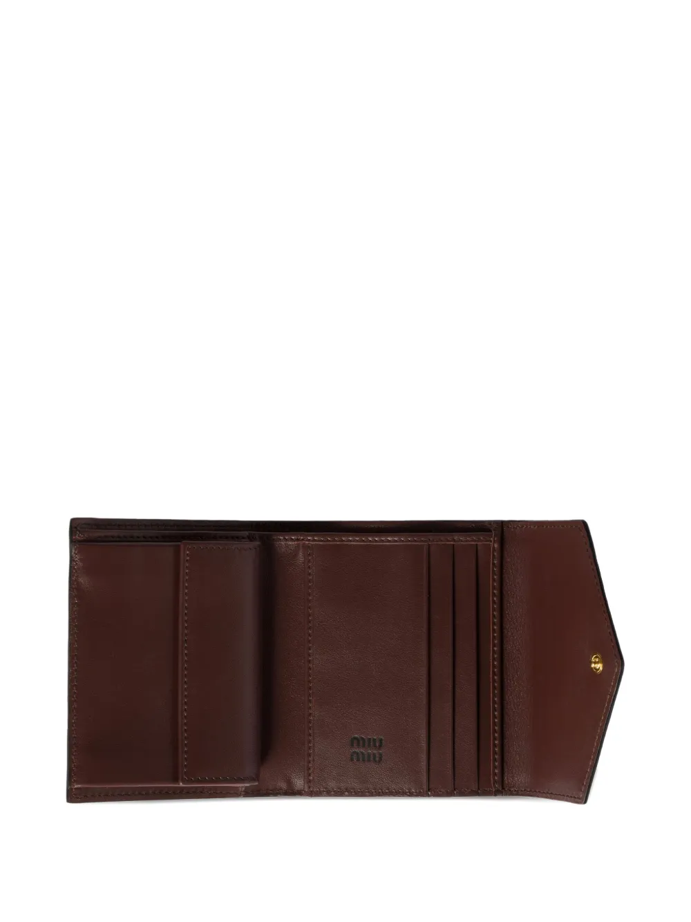 Miu logo leather wallet Bruin