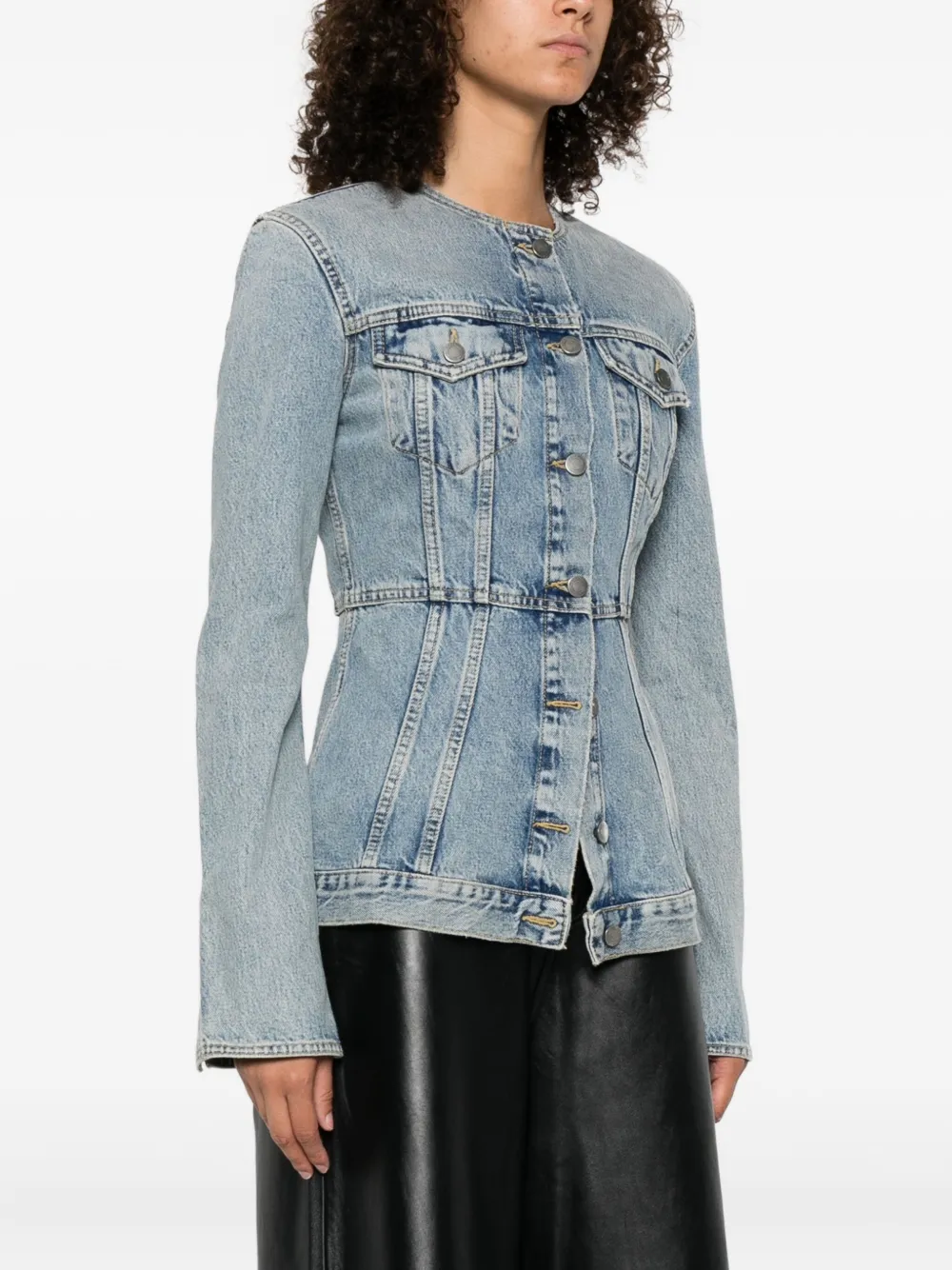 Haikure Temple Lagoon denim jack Blauw