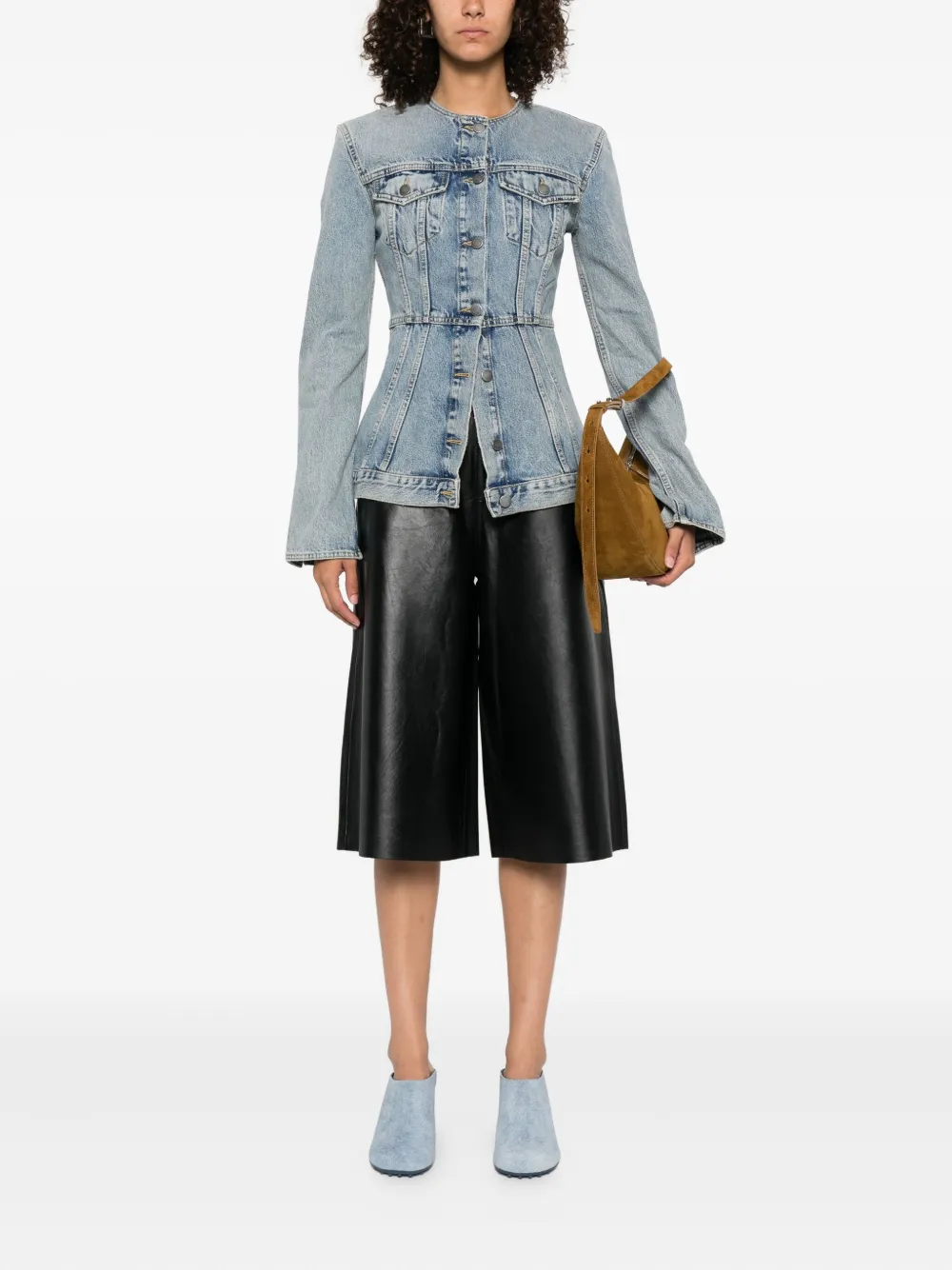 Haikure leather shorts Zwart