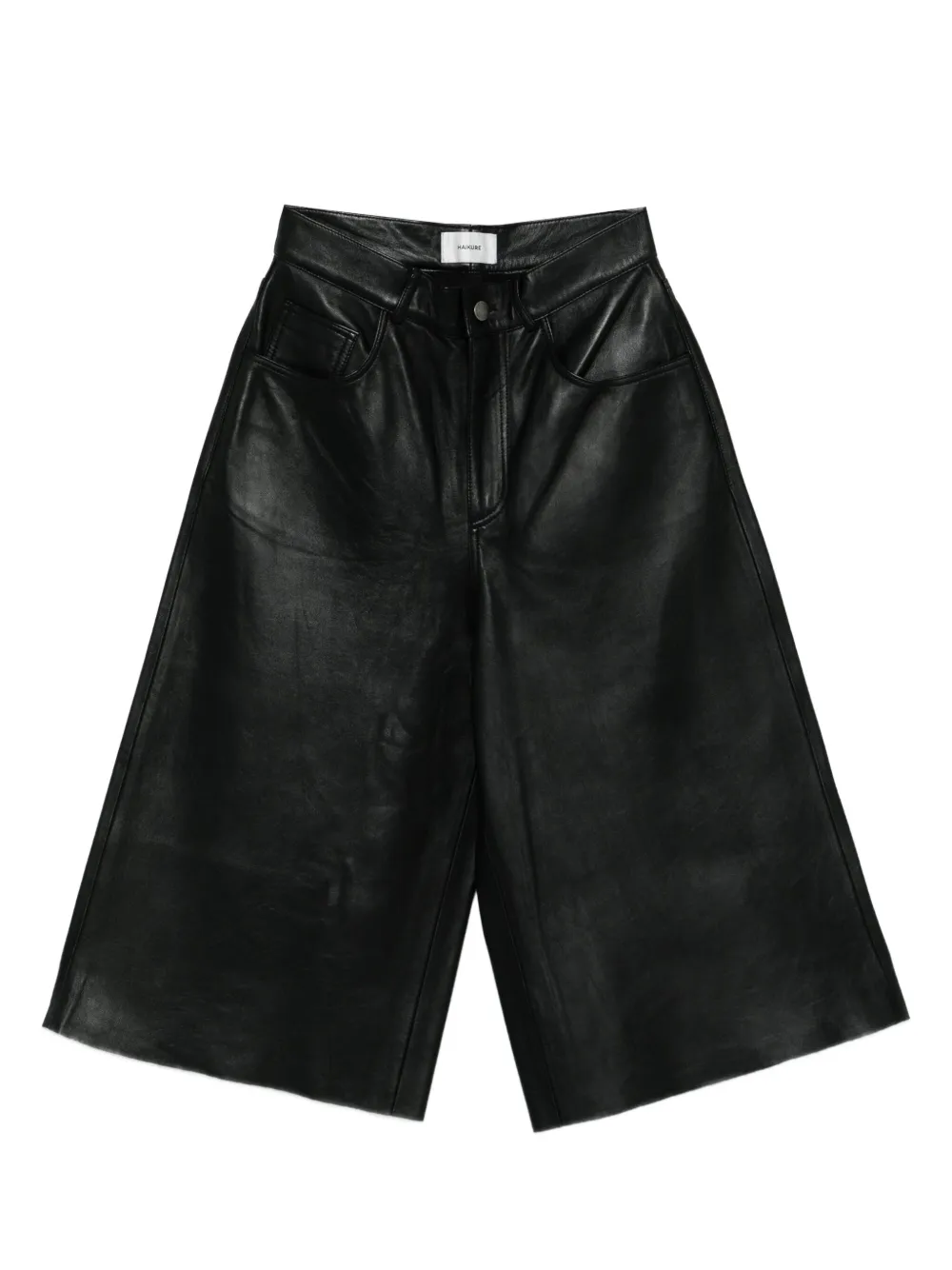 Haikure Leren shorts Zwart