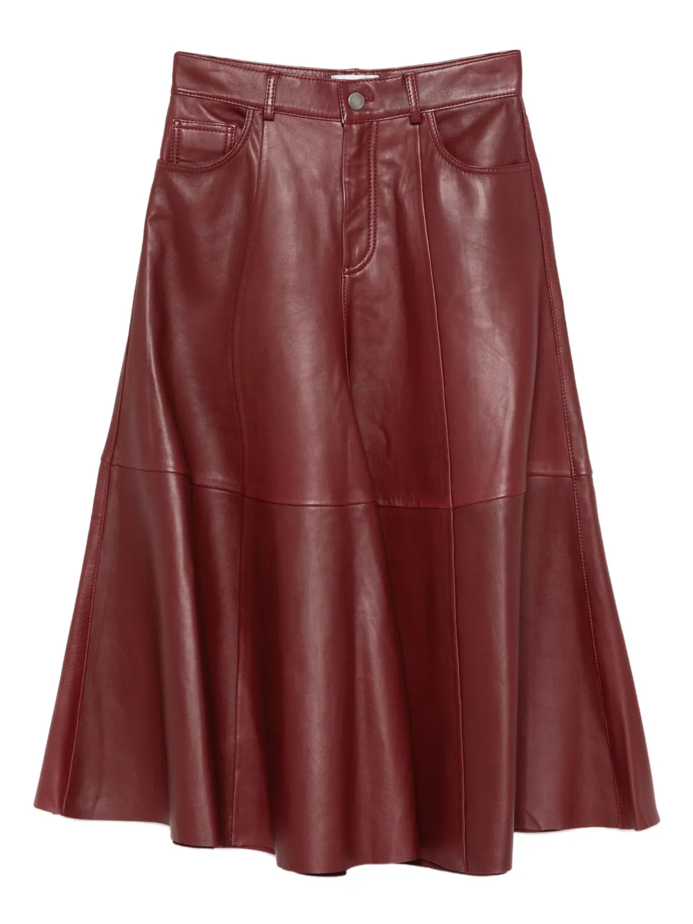 Haikure A-line leather skirt | Red | Image 1