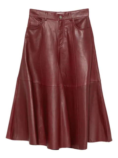 Haikure A-line leather skirt