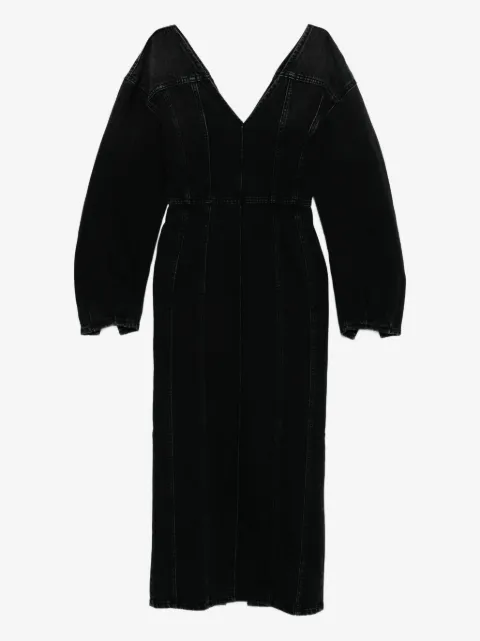 Haikure vestido midi con mangas farol y cuello en V