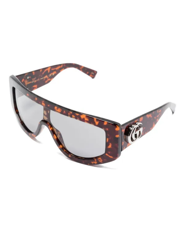 Gucci Eyewear オーバルフレーム サングラス | ブラウン | FARFETCH JP