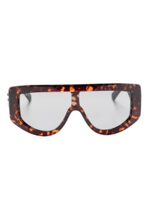 Gucci Eyewear ジオメトリックフレーム サングラス | ブラウン