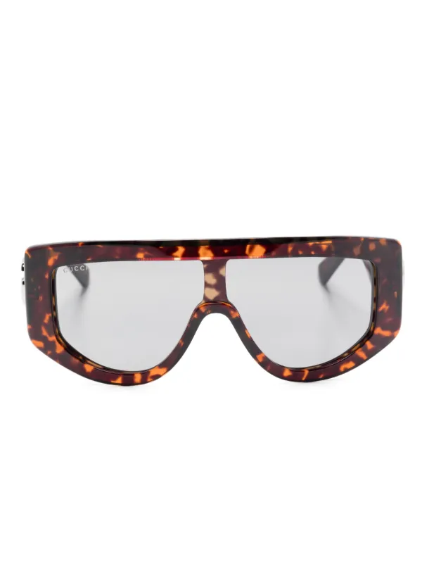 Gucci Eyewear オーバルフレーム サングラス | ブラウン | FARFETCH JP