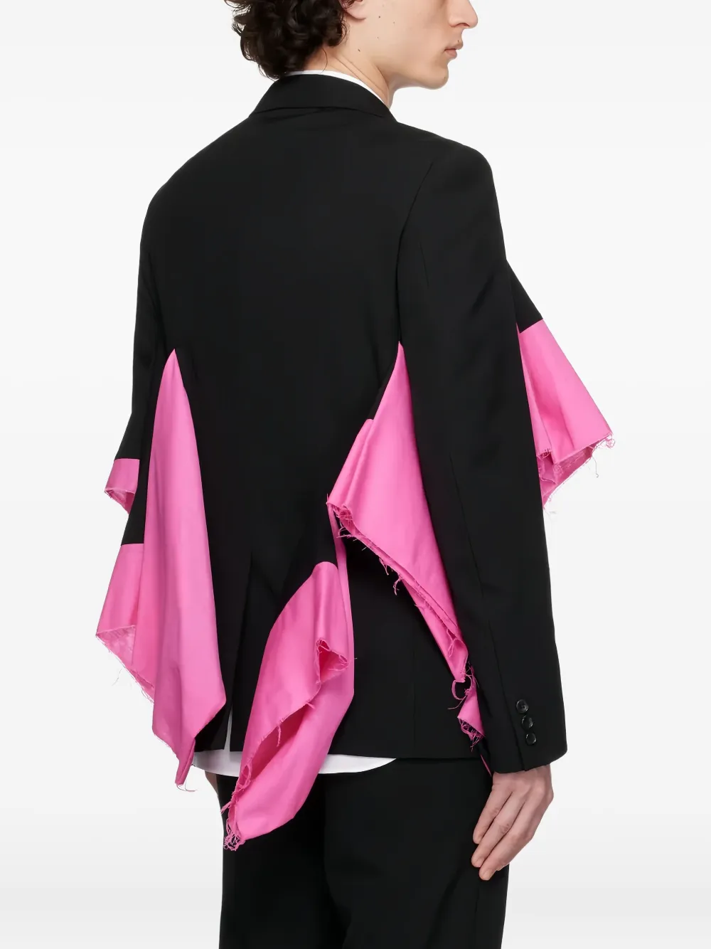 Comme Des Garçons Homme Deux Ruffled Jacket In Black