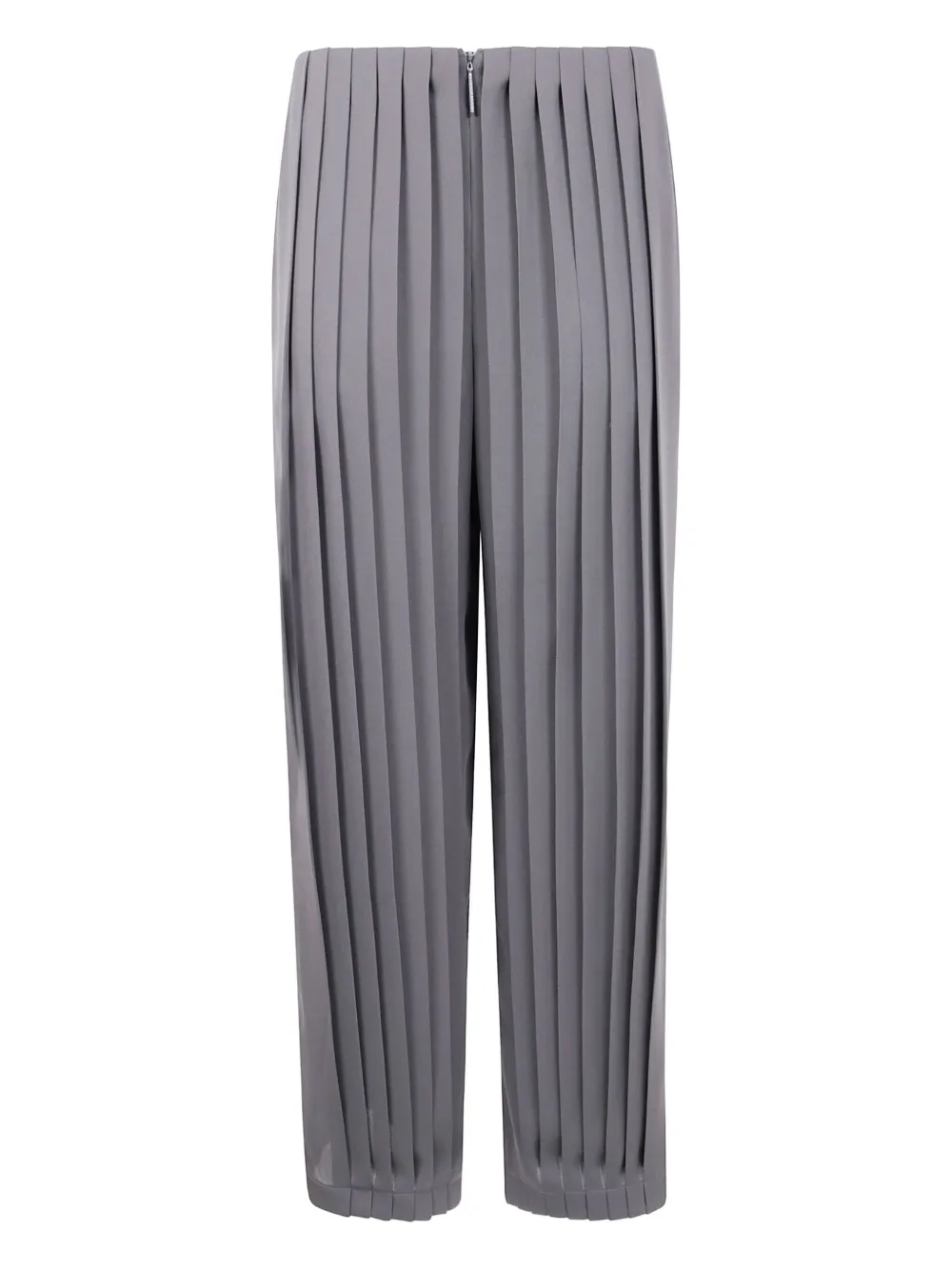 Giorgio Armani pleated silk trousers Grijs