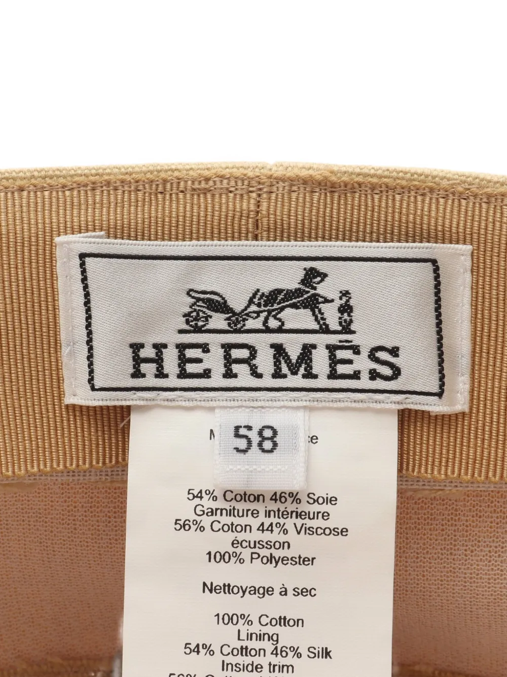 Pre-owned Hermes 2010s Cotton-silk Blend Hat In Neutral