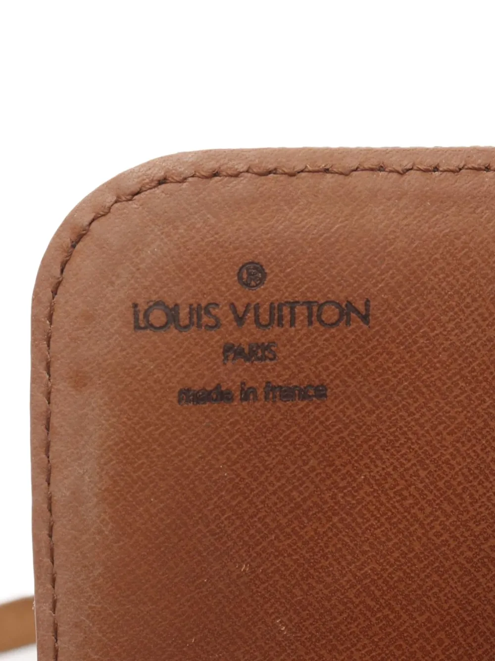 Pre-owned Louis Vuitton 1991 Cartesier Mm Monogram Shoulder Bag In Brown