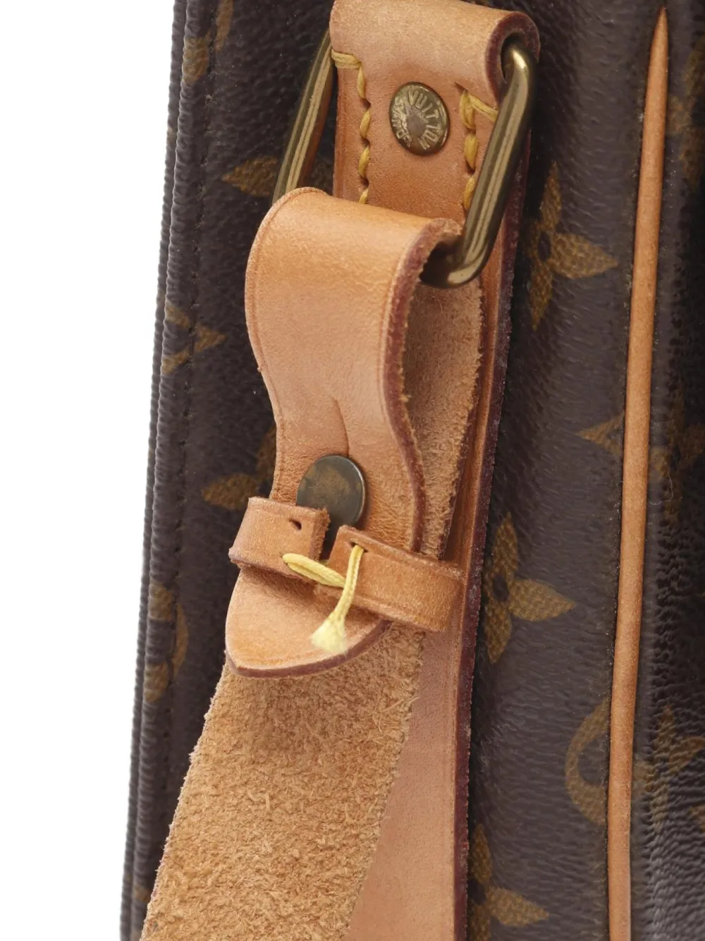 Pre-owned Louis Vuitton 1991 Cartesier Mm Monogram Shoulder Bag In Brown