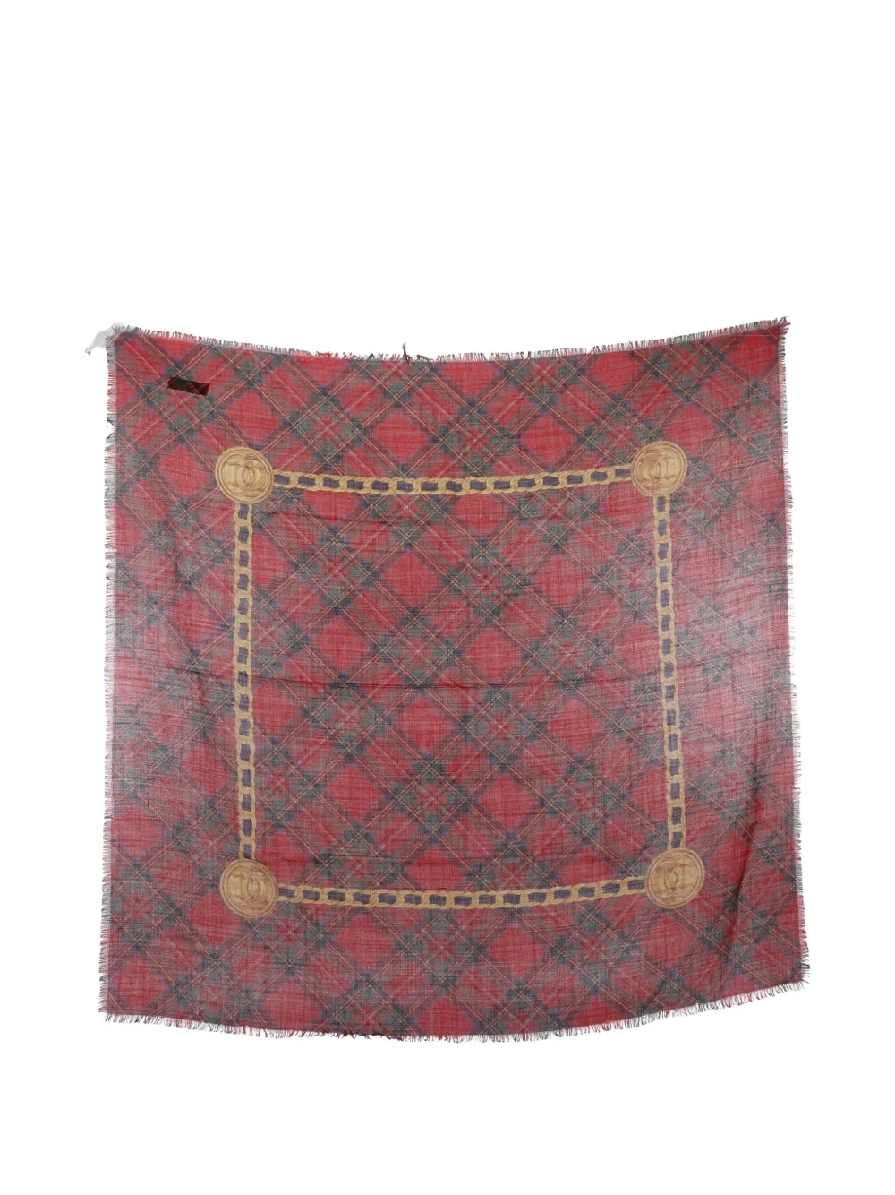 CHANEL Pre-Owned 1986-1988 CC plaid-check scarf | Red | Image 1