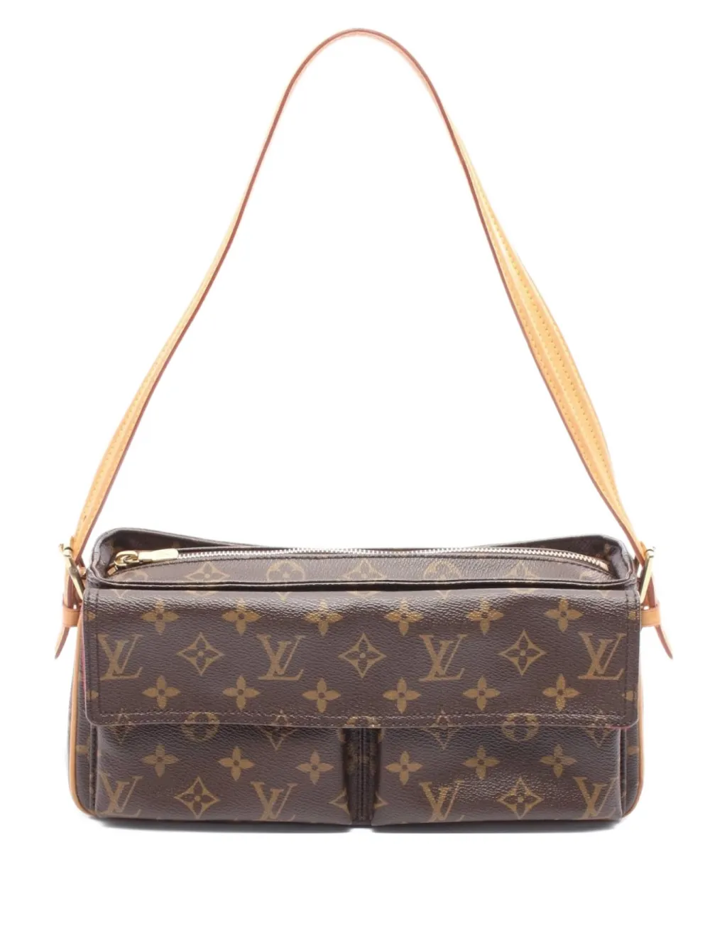 Pre-owned Louis Vuitton 2004 Vivacite Mm Monogram Shoulder Bag In Brown
