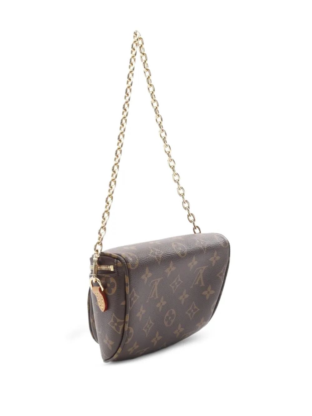 Pre-owned Louis Vuitton 2021 Mini Bumbag Monogram Chain Two-way Handbag In Brown