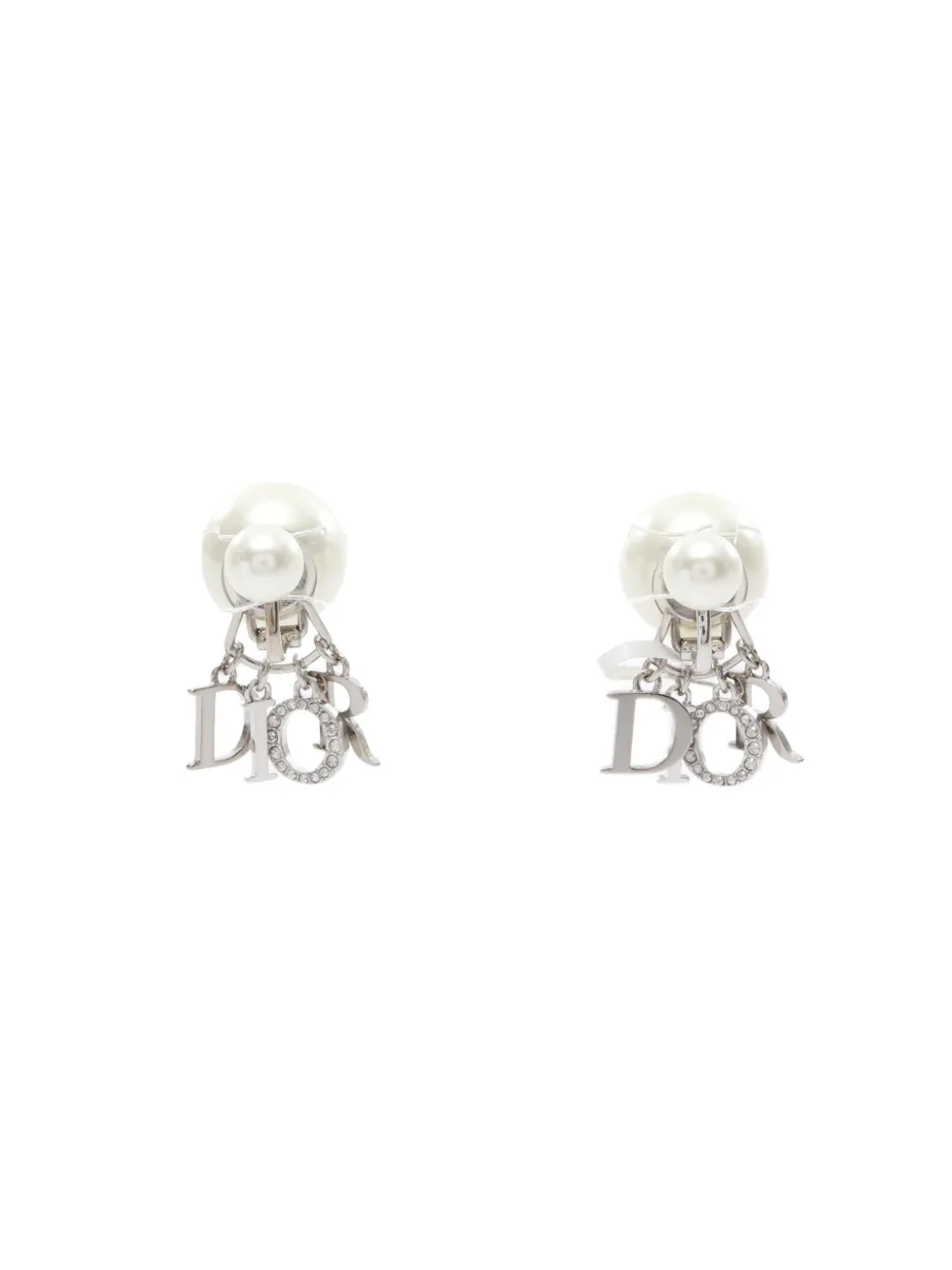 Christian Dior Pre-Owned 2010s Tribales パールピアス - シルバートーン Christian Dior Pre-Owned 2010s Tribales パールピアス - シルバートーン