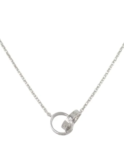 Cartier 18K white gold interlocking circles necklace