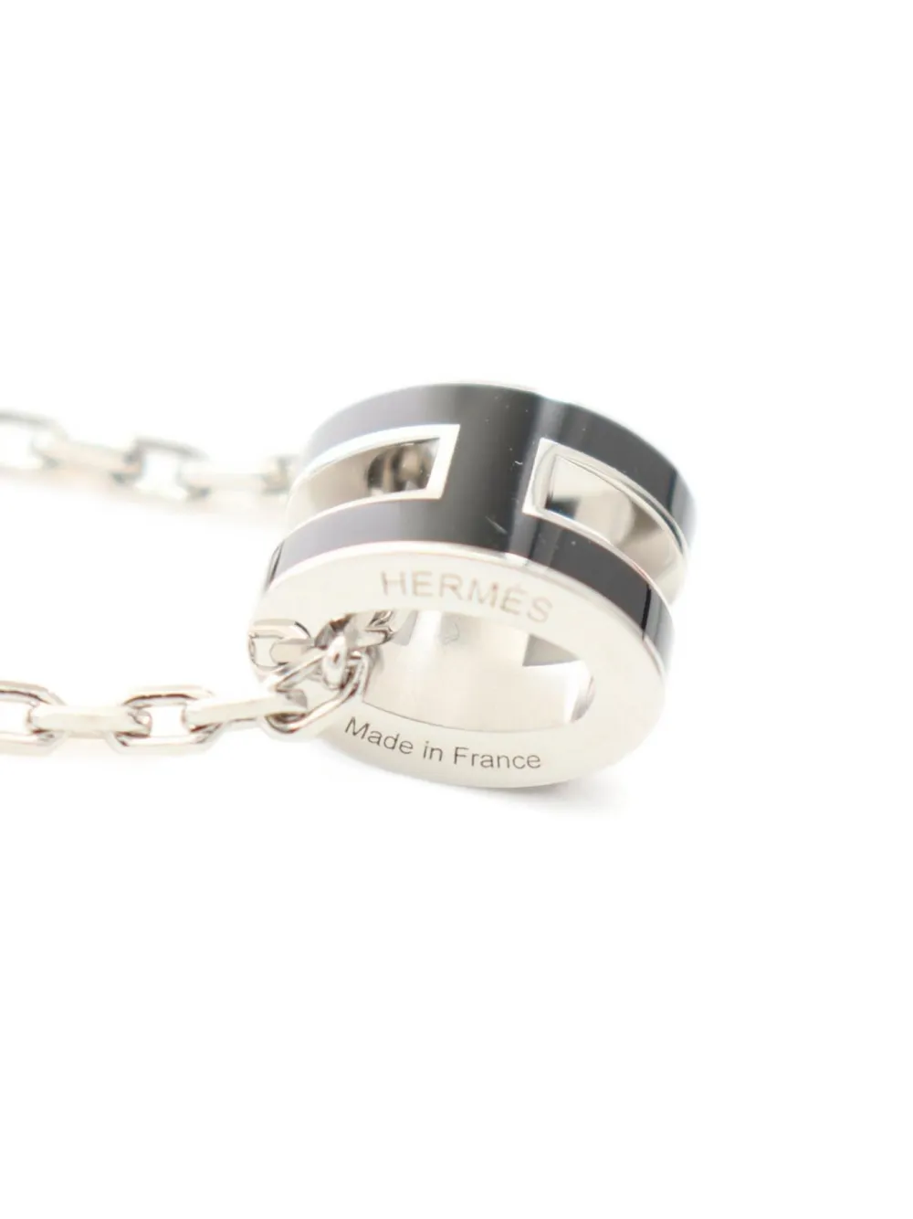 Pre-owned Hermes 2010s Mini Pop H Necklace In Silver