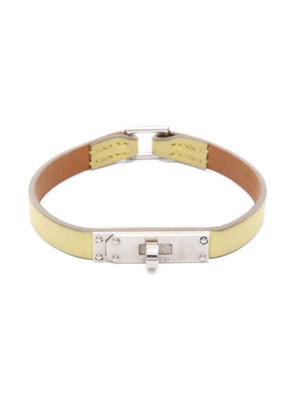 Hermès Pre-Owned 2014 Micro Kelly leather bracelet | Yellow | Image 1