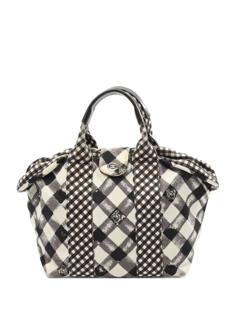 2010-2011 Cruise Line Coco Mark checked canvas tote bag
