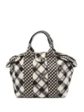 CHANEL Pre-Owned 2010-2011 Cruise Line Coco Mark checked canvas tote bag - White