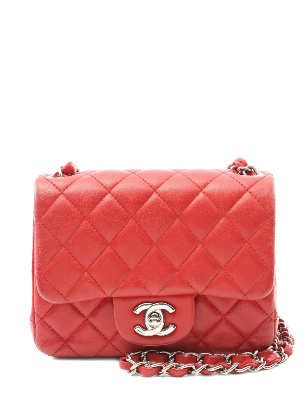CHANEL Pre-Owned 2013-2014 mini Classic Flap matelassé chain shoulder bag | Red | Image 1