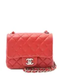 CHANEL Pre-Owned 2013-2014 mini Classic Flap matelassé chain shoulder bag - Red
