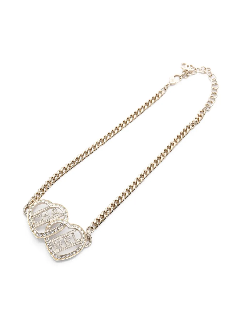 1986-1988 heart logo rhinestone necklace