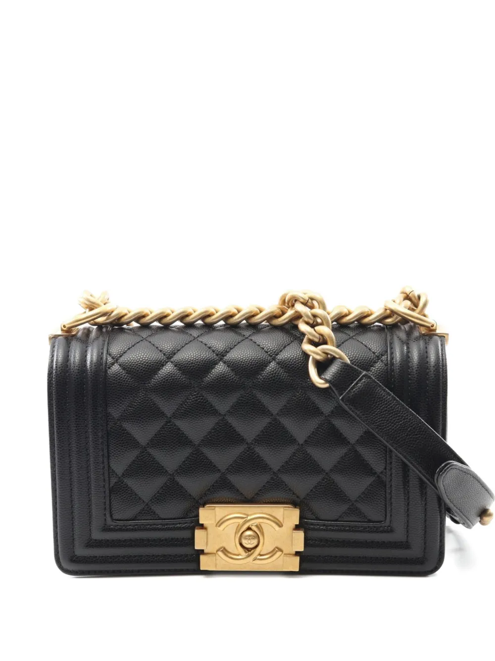 CHANEL Pre-Owned 2021 small Le Boy caviar-leather satchel bag | Image 1