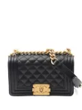 CHANEL Pre-Owned 2021 small Le Boy caviar-leather satchel bag - BLACK