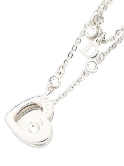 Christian Dior Pre-Owned 2000s Heart double chain necklace