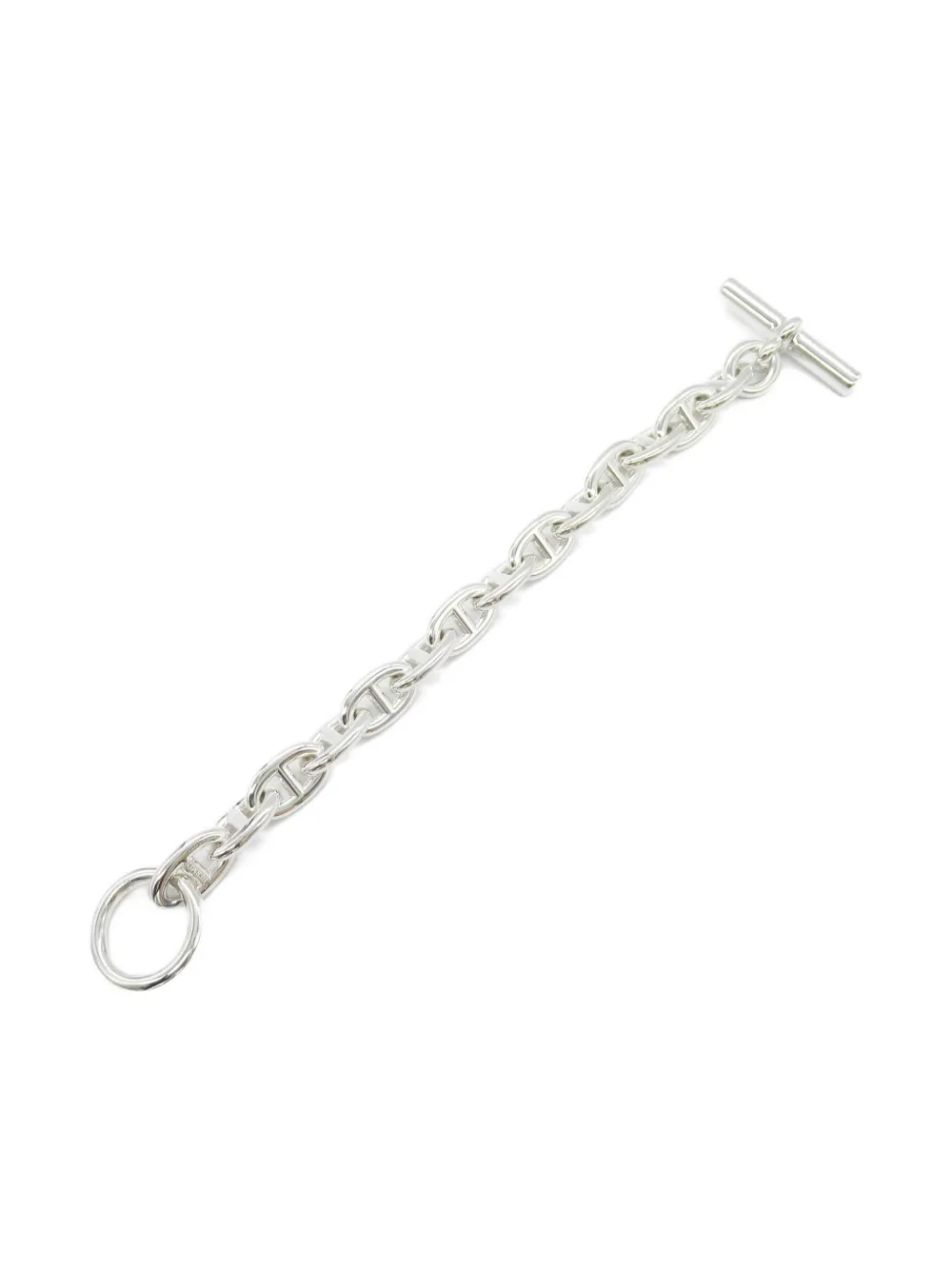 Pre-owned Hermes 2010 Chaine Dunkle Bracelet In Silver
