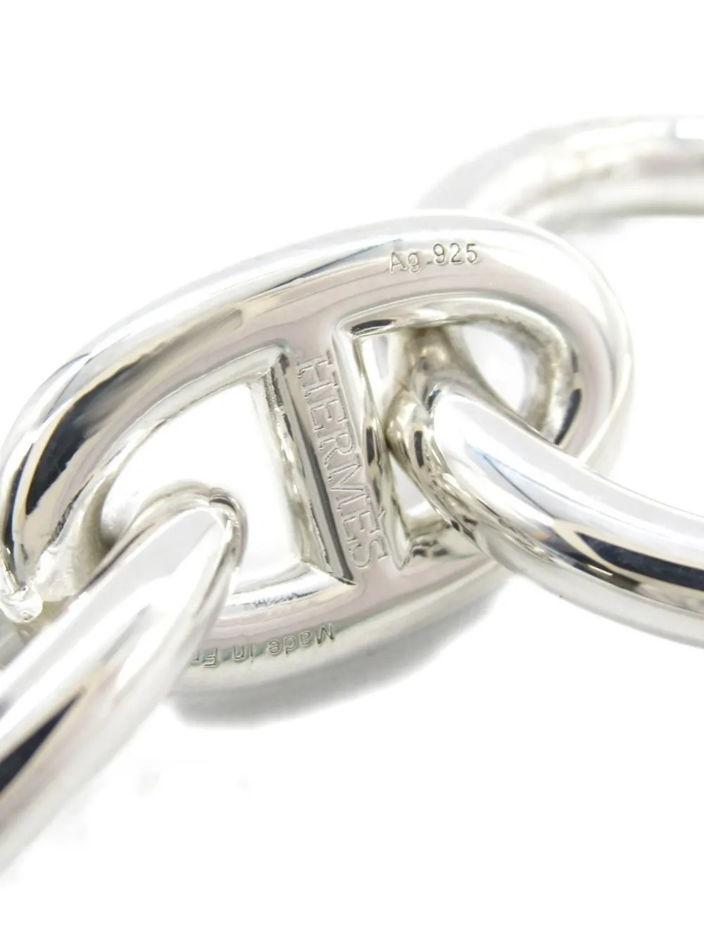 Pre-owned Hermes 2010 Chaine Dunkle Bracelet In Silver