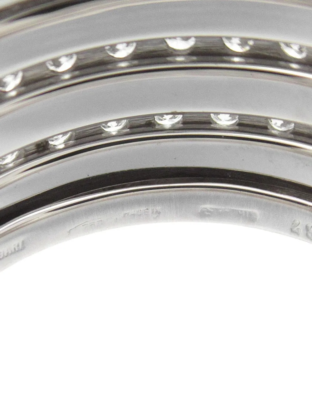 Pre-owned Bvlgari 2010 18kt White Gold B-zero Diamond Ring In Silver