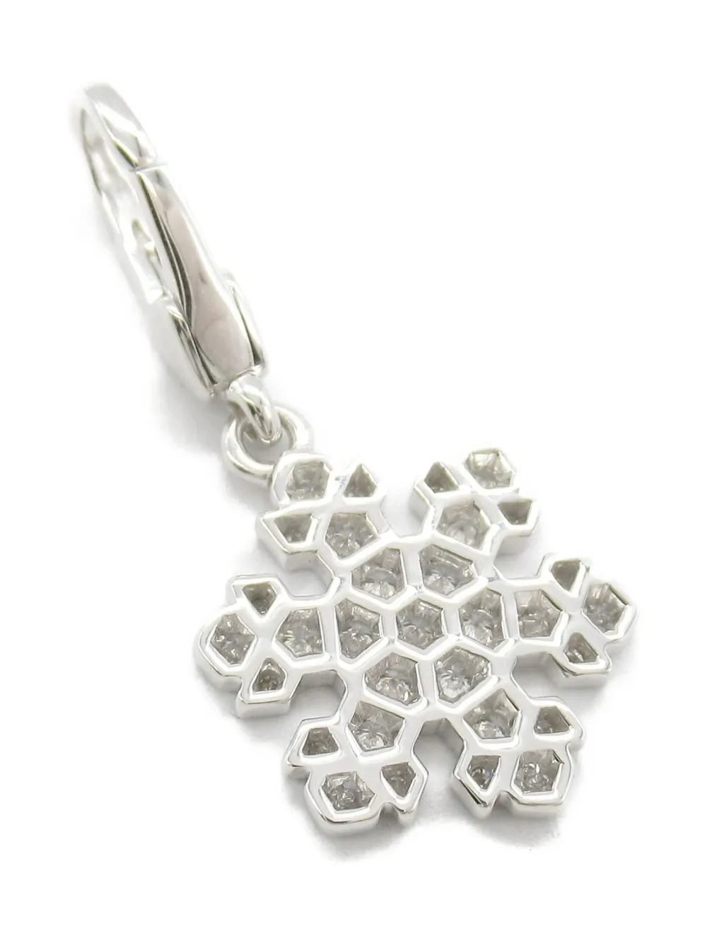 Pre-owned Bvlgari 18k White Gold Diamond Snowflake Necklace In Silver