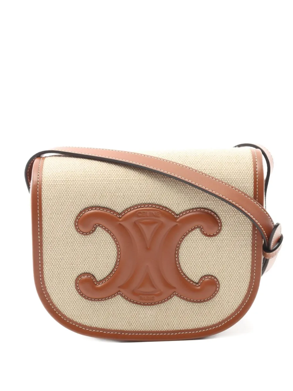 2010s Folco Cuir Triomphe leather-detail canvas shoulder bag