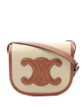 Céline Pre-Owned 2010s Folco Cuir Triomphe leather-detail canvas shoulder bag - Neutrals