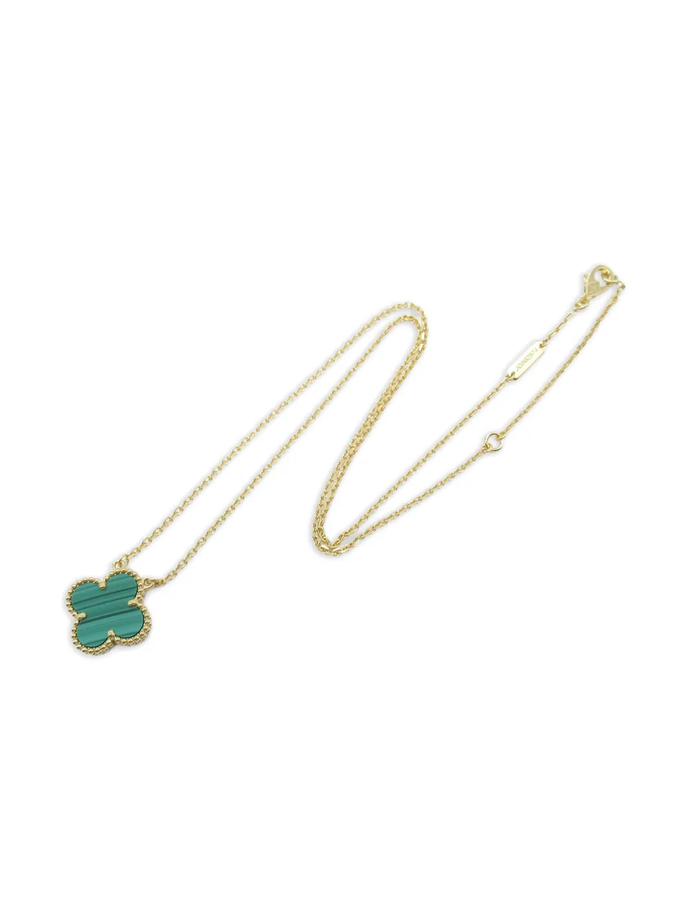 Van Cleef & Arpels 18K yellow gold Malachite Clover necklace | Gold | Image 1
