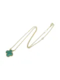 Van Cleef & Arpels 18K yellow gold Malachite Clover necklace