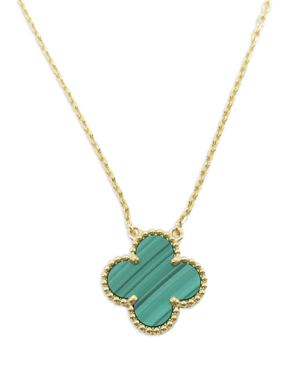 Van Cleef & Arpels 18K yellow gold Malachite Clover necklace | Image 2