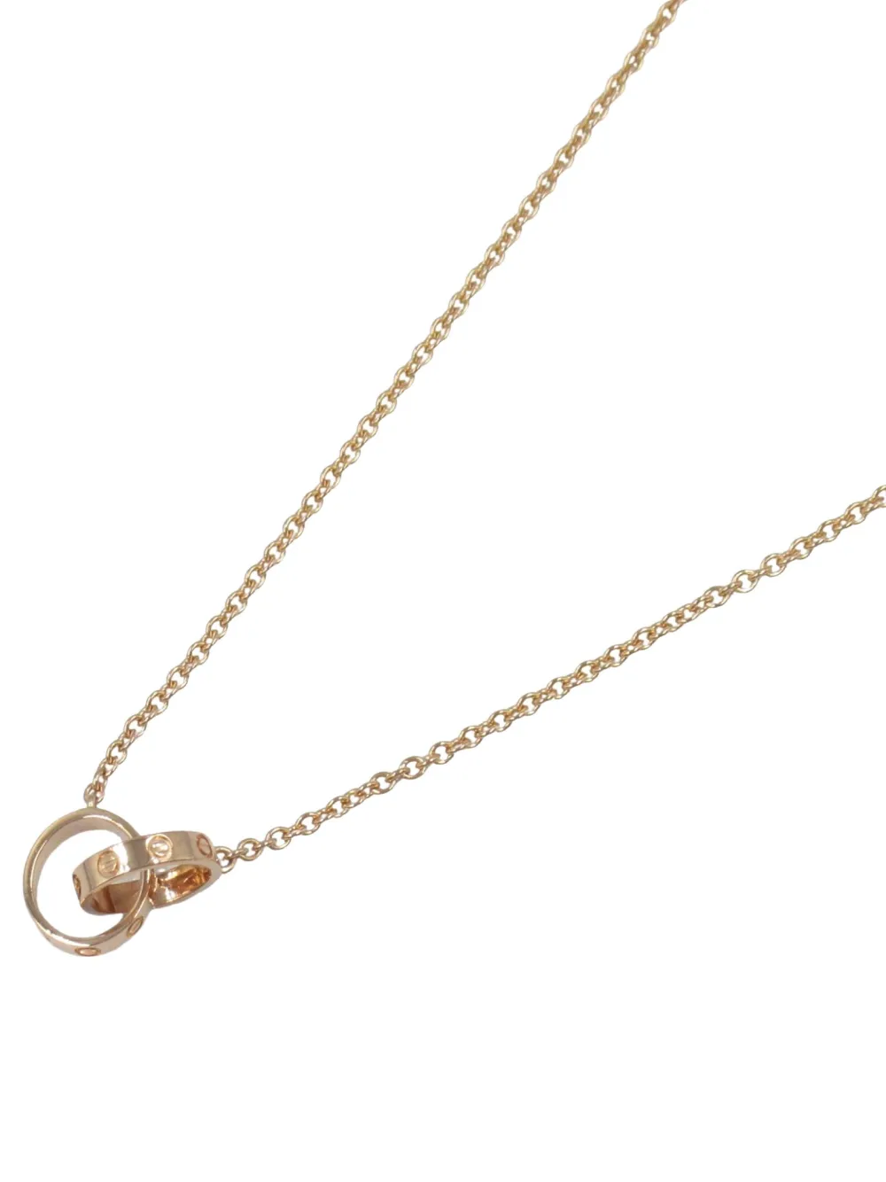 Pre-owned Cartier 18k Rose Gold Interlocking Circles Necklace In Pink