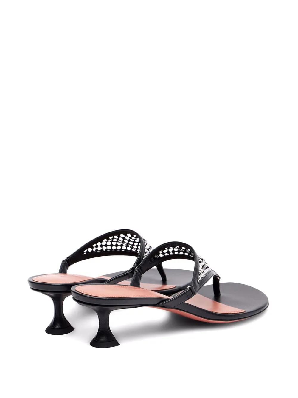 Amina Muaddi 45mm Cameron embellished heeled sandals Black
