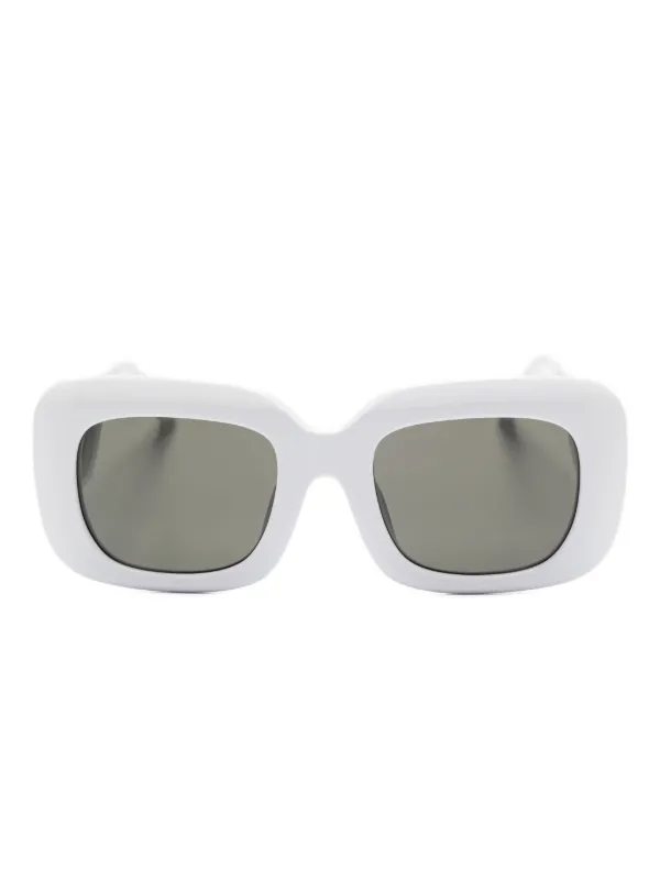Linda Farrow Rectangle-frame Sunglasses in White