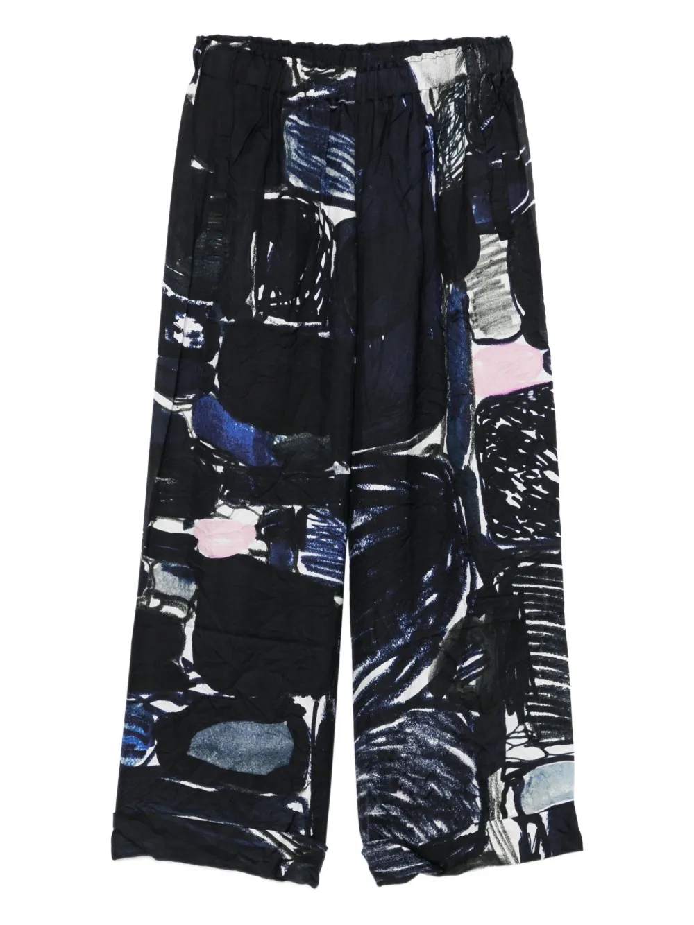 Daniela Gregis Abstract-print Elasticated-waist Trousers In Blue