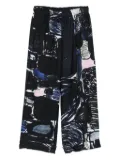 Daniela Gregis abstract-print elasticated-waist trousers - Blue