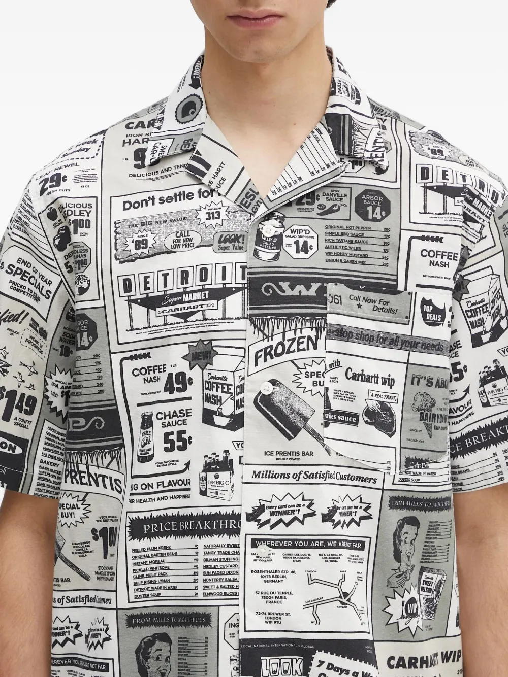 Carhartt WIP Overhemd met print en korte mouwen Wit