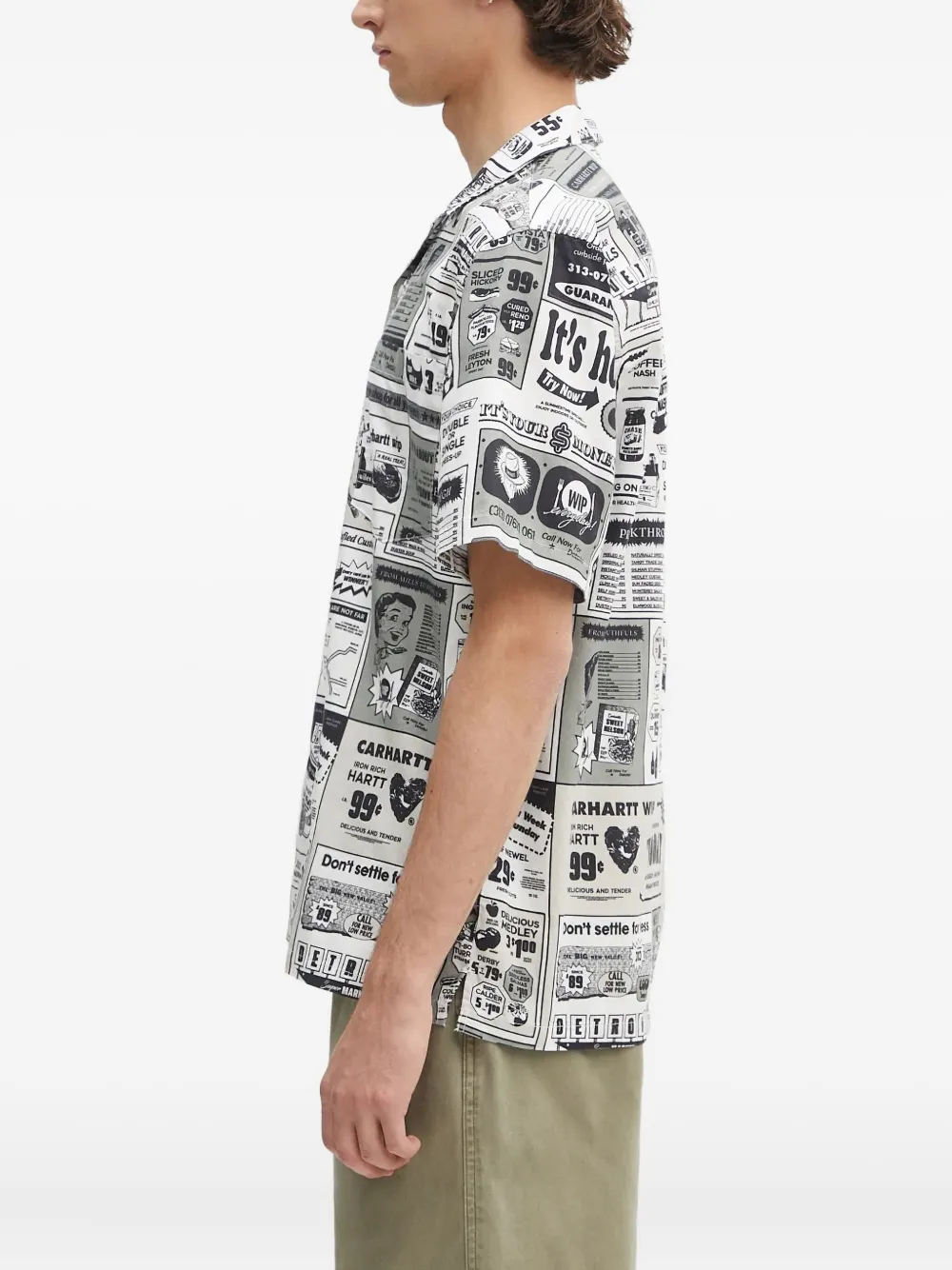 Carhartt WIP Overhemd met print en korte mouwen Wit