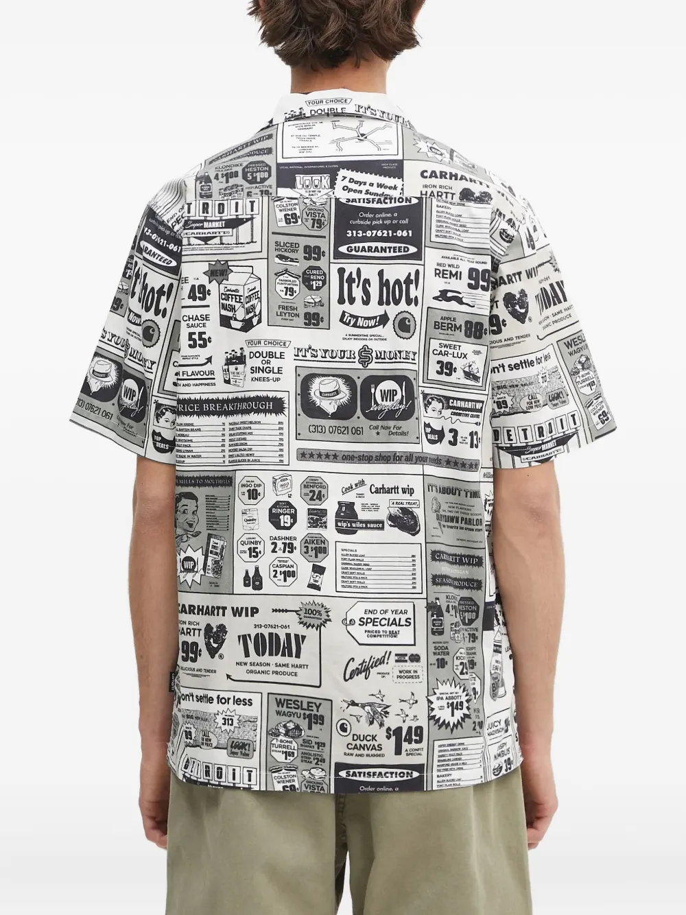 Carhartt WIP Overhemd met print en korte mouwen Wit